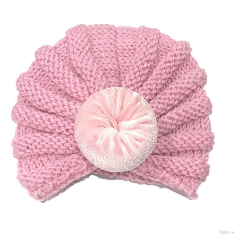 Mũ turban dễ thương cục tròn cho bé gái(0-10 tháng)