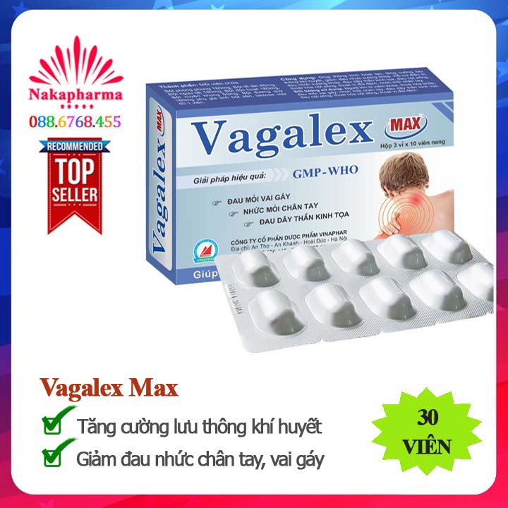 Vagalex Max – Giúp hoạt huyết, tái tạo sụn khớp, giảm đau nhức xương khớp, nhức mỏi tay chân, vai gáy