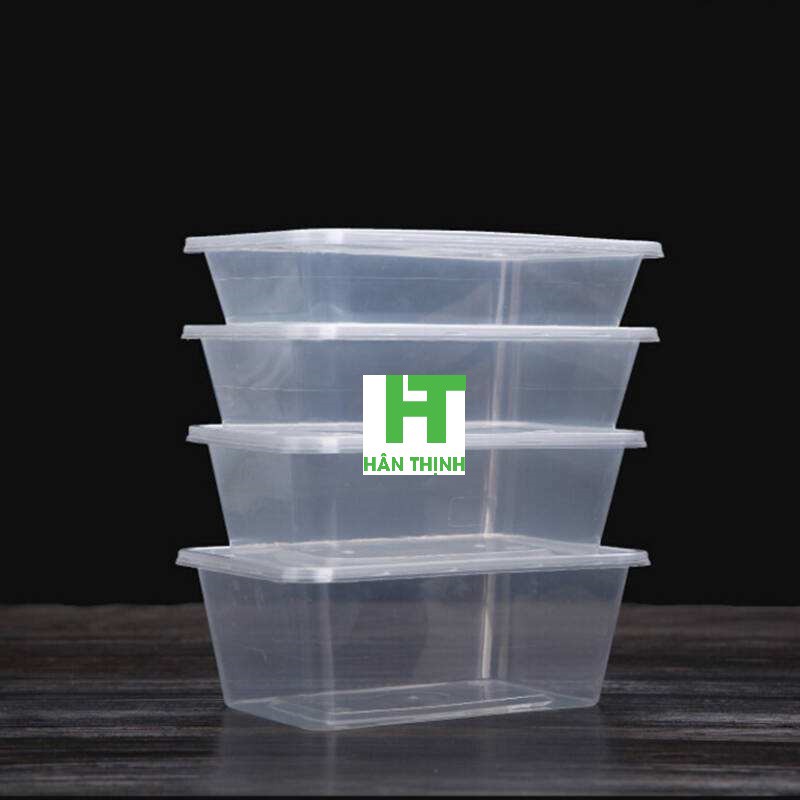 10 Hộp nhựa vuông đựng thực phẩm - 3 size 500ml, 750ml, 1000ml