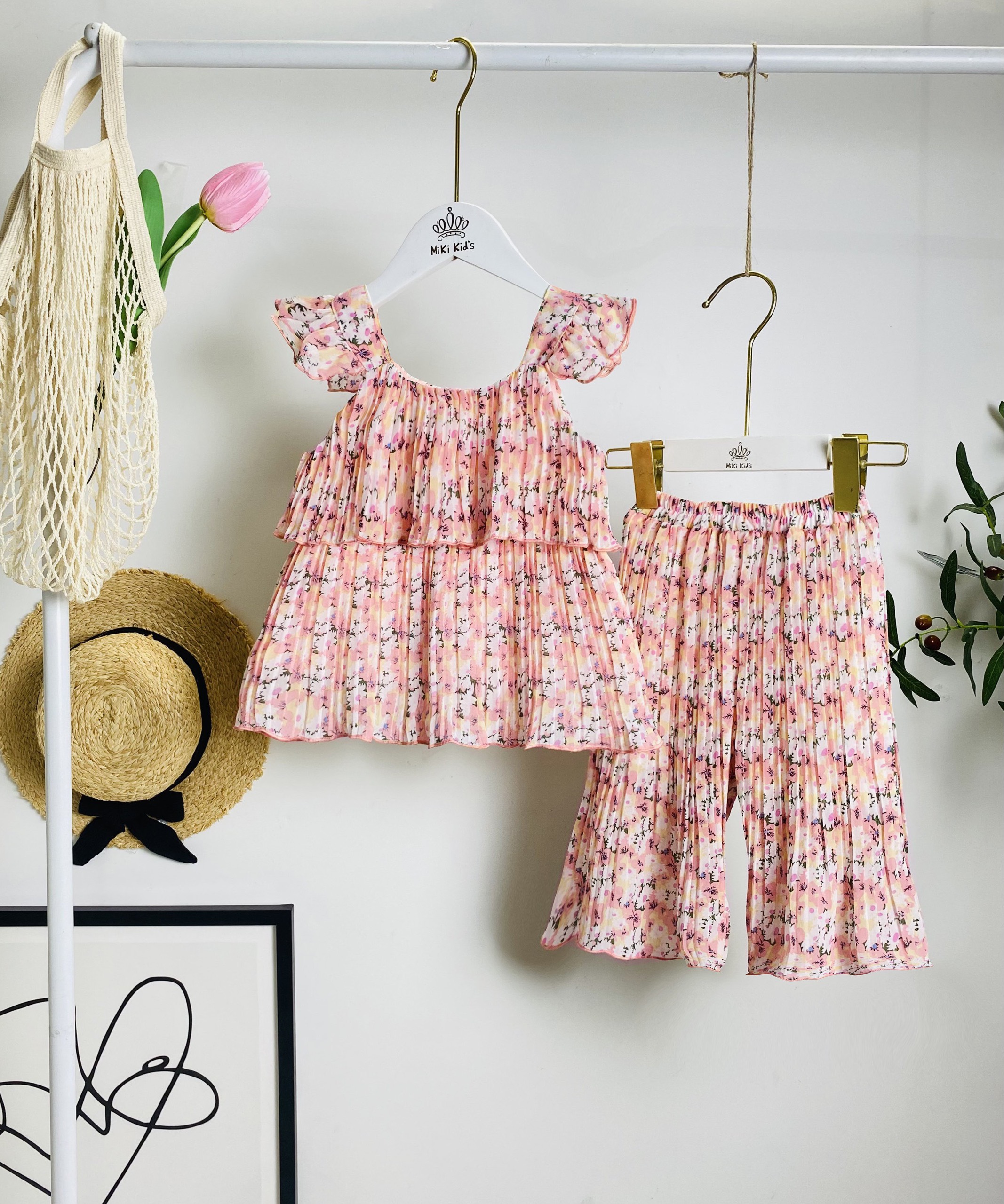 Sét bộ hoa dập ly bé gái 2 tâng siêu xinh
