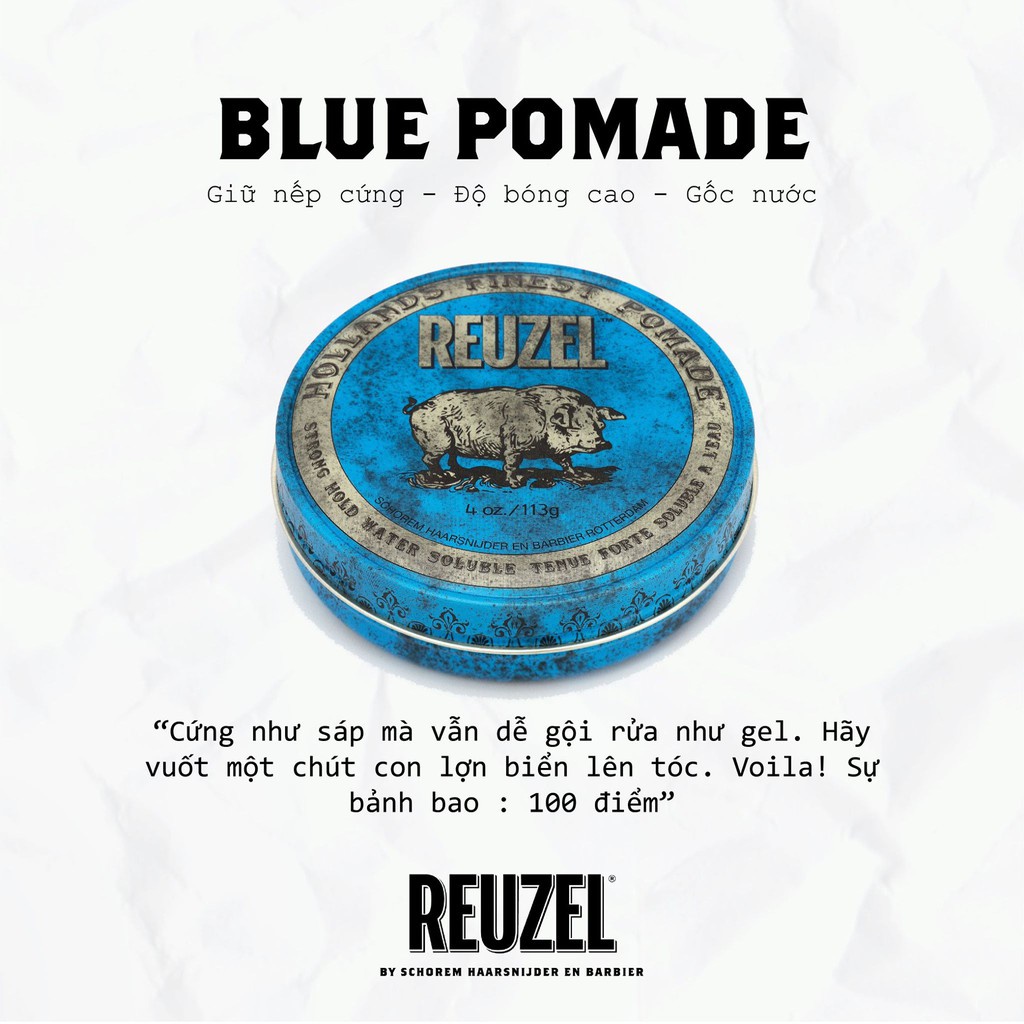 Sáp vuốt tóc gốc nước Reuzel Pomade Blue
