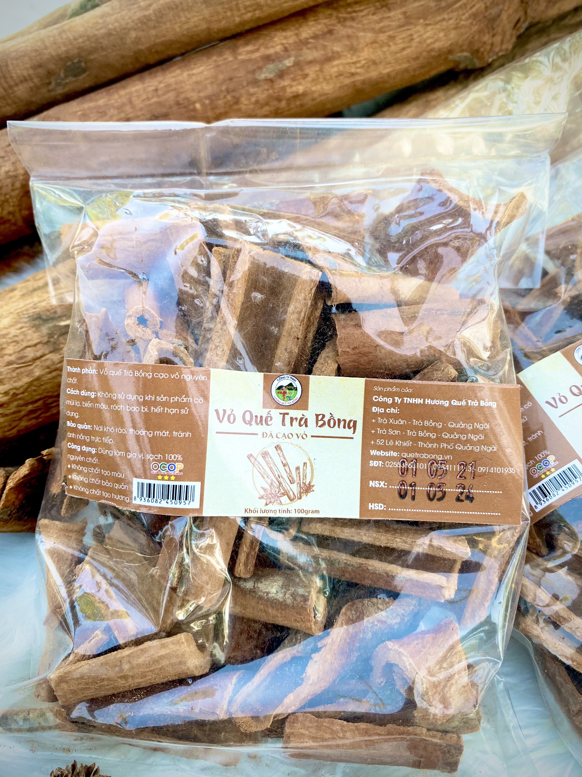 Quế Bịch Cạo Vỏ 100gram - Hương Quế Trà Bồng