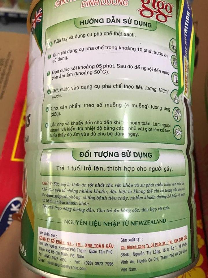 Sữa bột Gigo Gain Plus lon 900g (dành cho người gầy - biếng ăn)