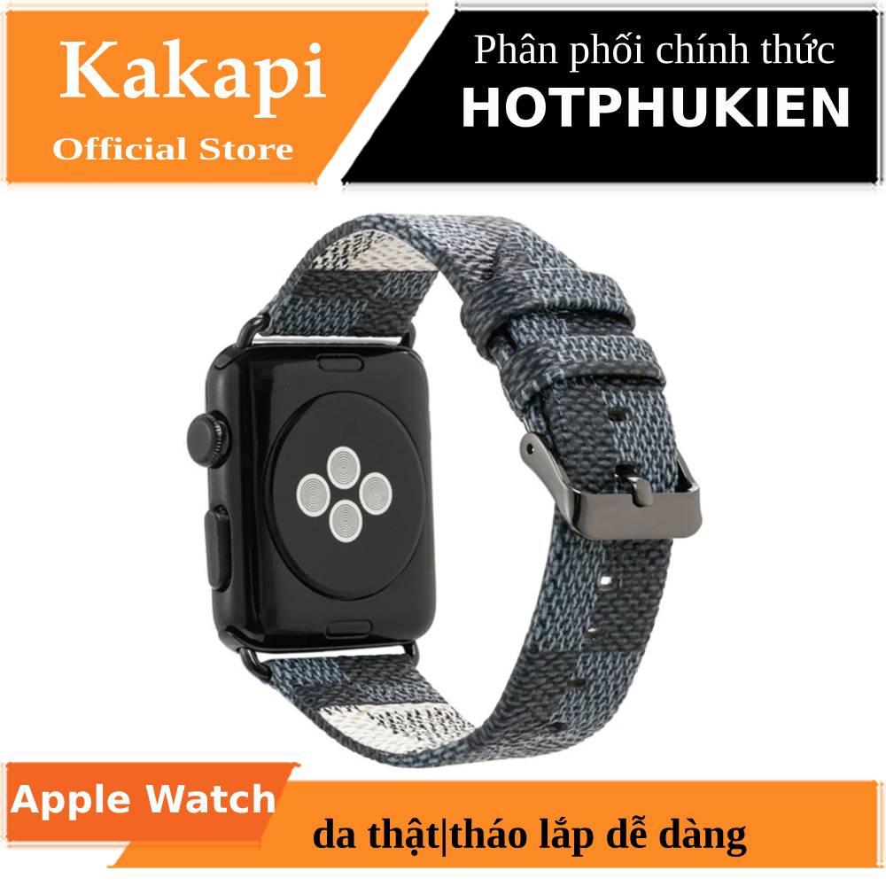 [HCMC] genuine leather band replacement strap for Apple Watch 42mm / 44mm / 45mm/49mm/watch ultra Kapi (random color junction)-distributed by hotphukien