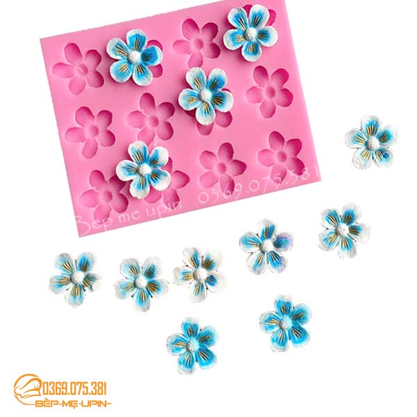 Khuôn silicon vỉ 12 hoa anh đào