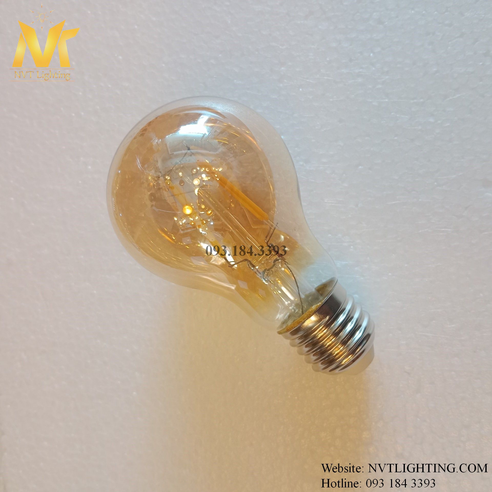 COMBO 10 Bóng đèn Edison A60 dimmer vỏ vàng nắng