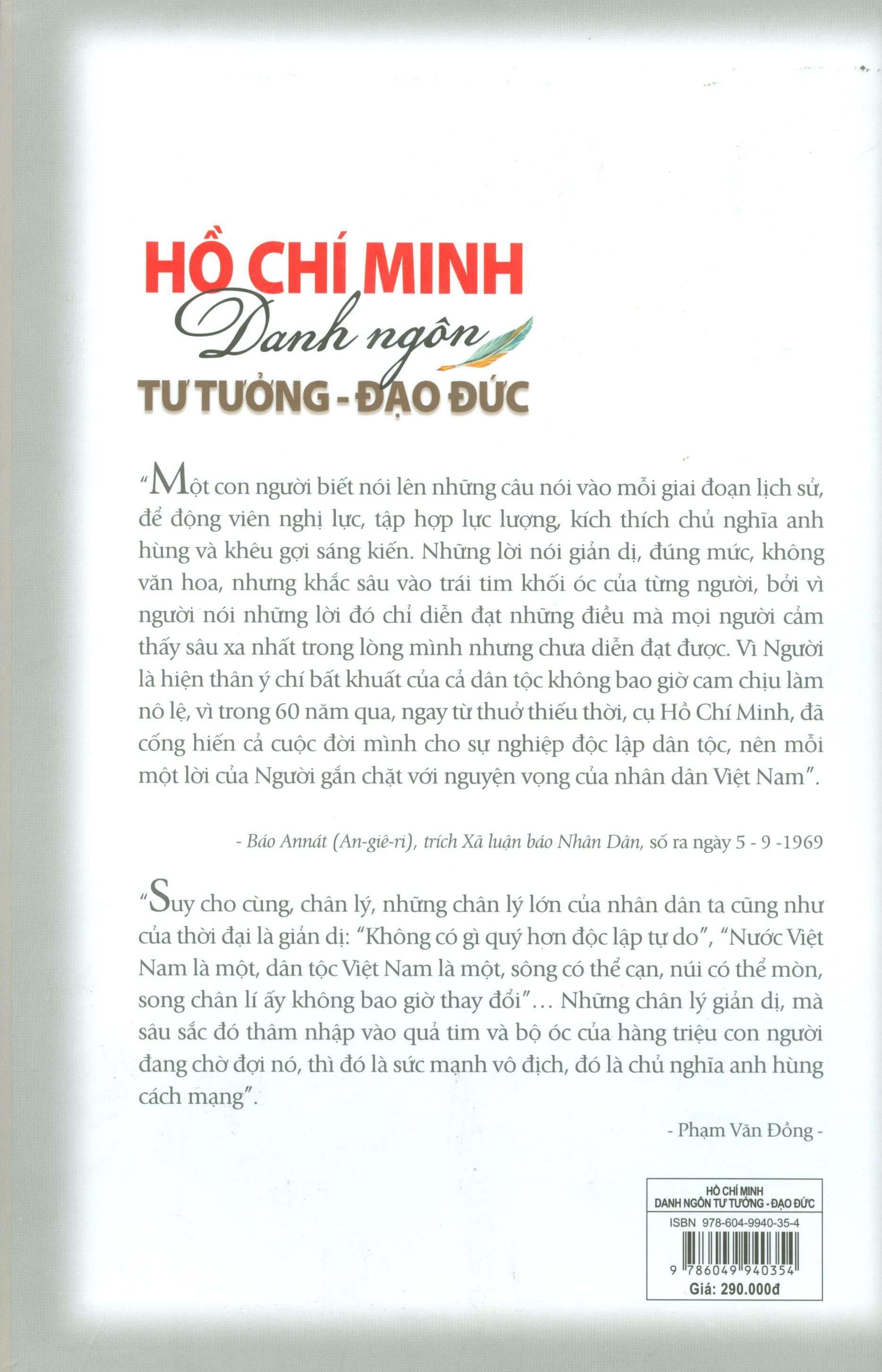 Hồ Chí Minh Danh Ngôn, Tư Tưởng - Đạo Đức (bìa cứng)