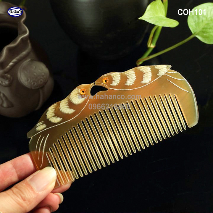 Lược sừng chim đôi giá rẻ (Size:S-10cm)Tình Yêu & Hòa Bình - COH101 - HAHANCO