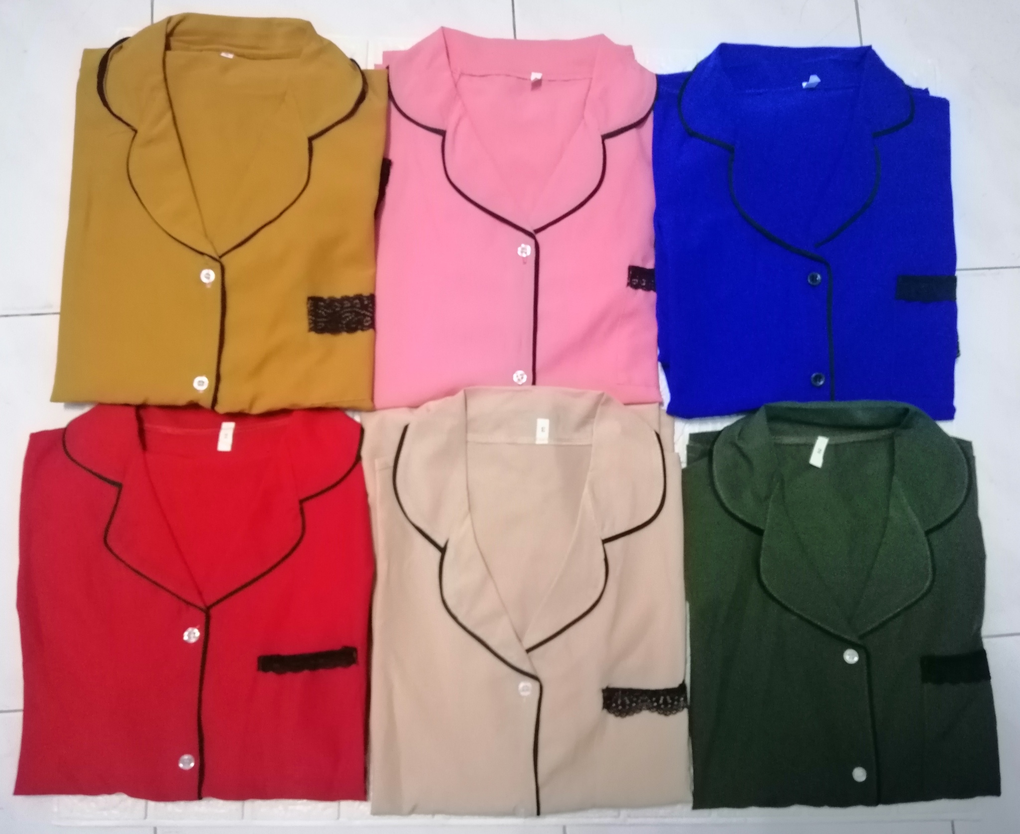 Pijama nữ trơn phối ren – lụa mịn mát