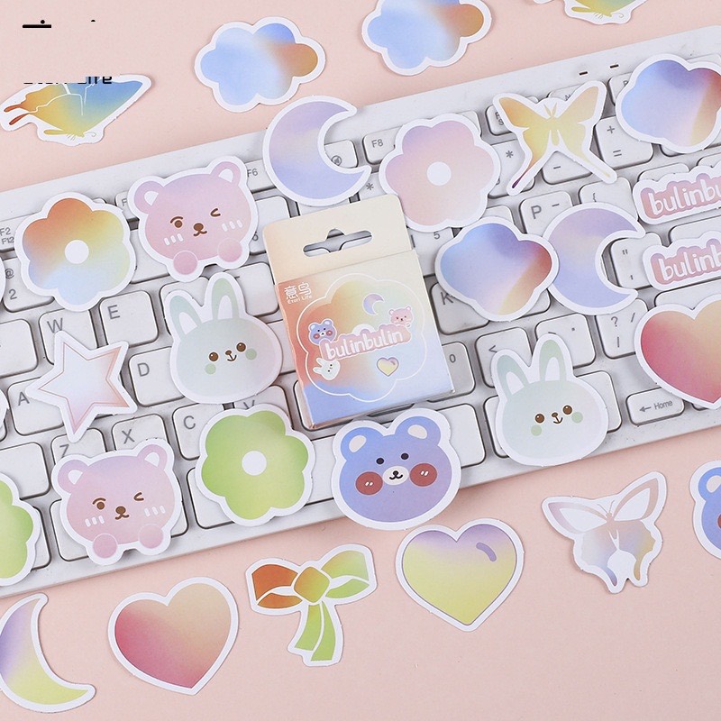 Hộp 45 46 sticker mini nhiều chủ đề