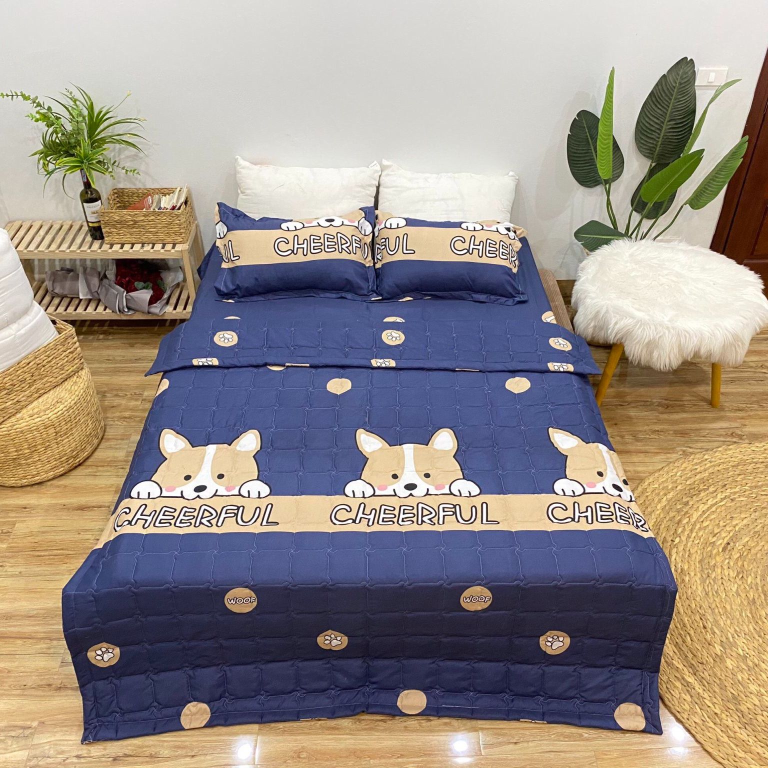 Bộ Ga Gối Cotton Poly NVC Bedding - Nhiều Mẫu Lựa Chọn ( 1 Ga + 2 Vỏ Gối )