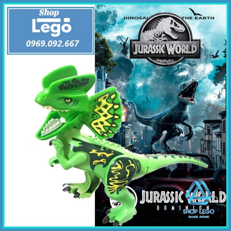 [FREESHIP MAX] Xếp hình Dilophosaurus công viên khủng long trong Jurassic World Lego Minifigures YG77029-1 [Shop Đồ Chơi Zhang Zhang]