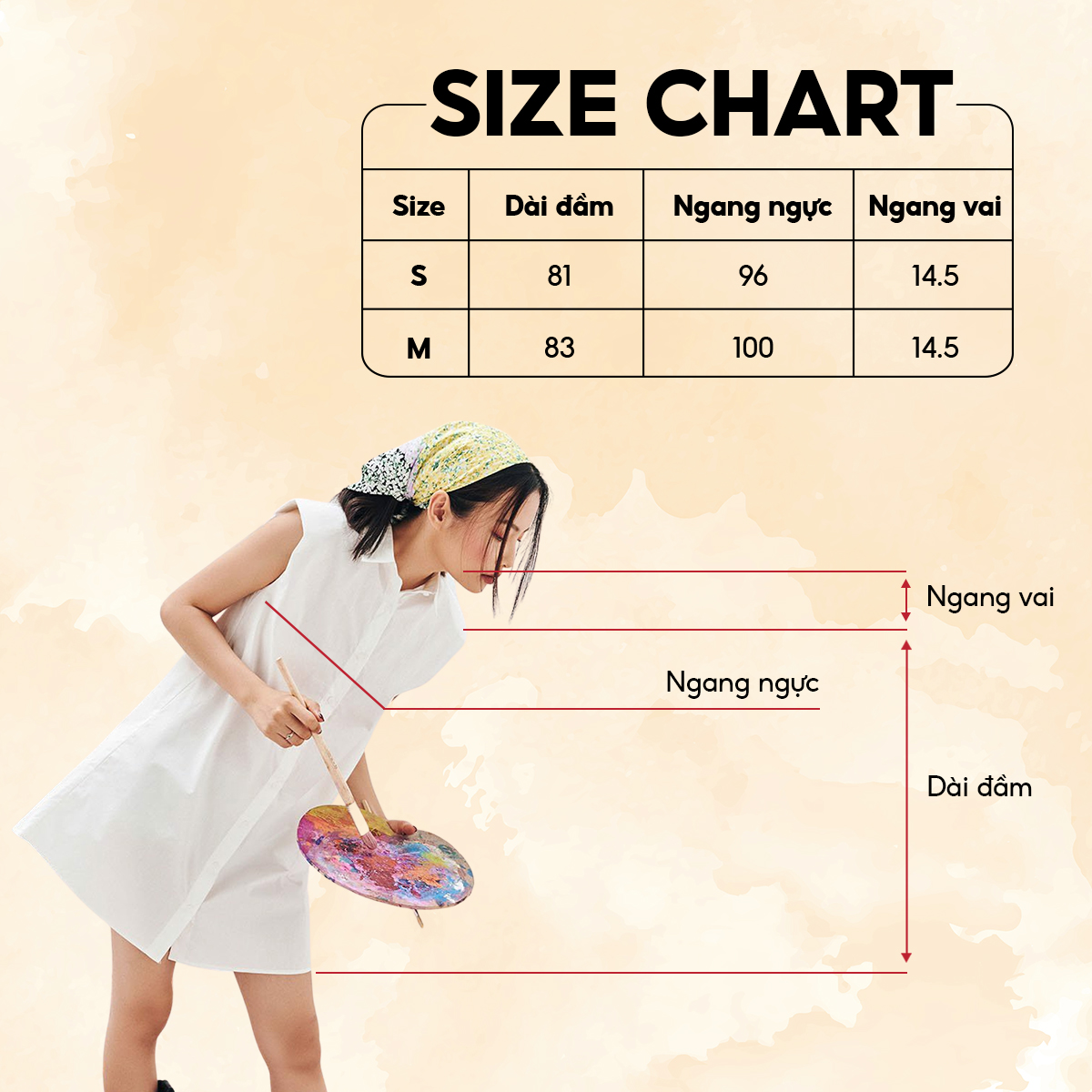 DOTTIE - Đầm sơ mi độn vai nữ DOTTIE trắng - D0058