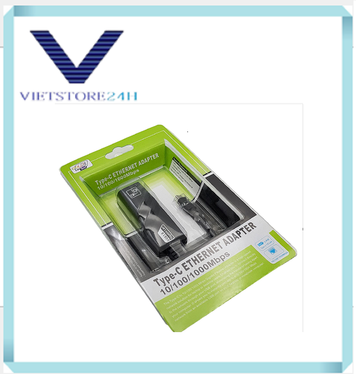 Cáp chuyển type-c ra lan 2.0 100/1000mbps-usb to lan rj45 xịn