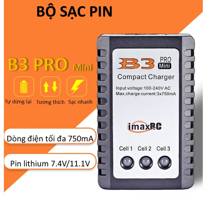 Bộ Sạc Pin Lipo 2S-3S B3AC(RC) 7.4-11.1V