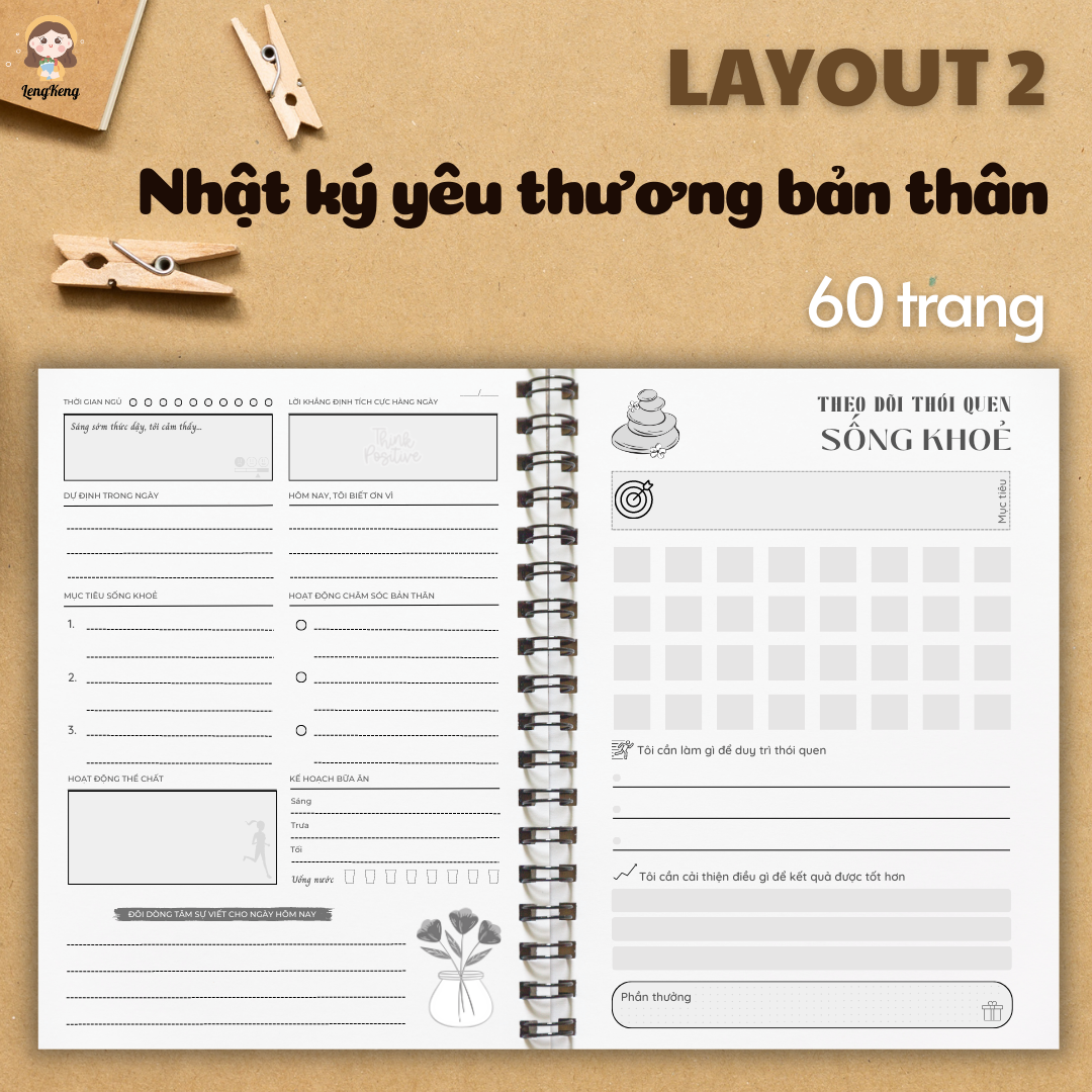 🌈[Sổ tay Nhật ký Yêu thương bản thân - Self-care planner] Sổ tay kế hoạch cuộc đời, phát triển bản thân