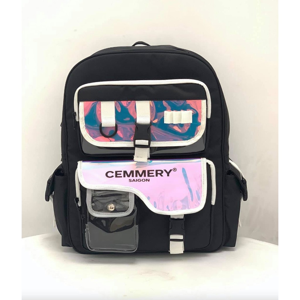 Balo Thời Trang Cemmery SS1 Hologram Black [Tặng kèm Sticker + Giấy Thơm]