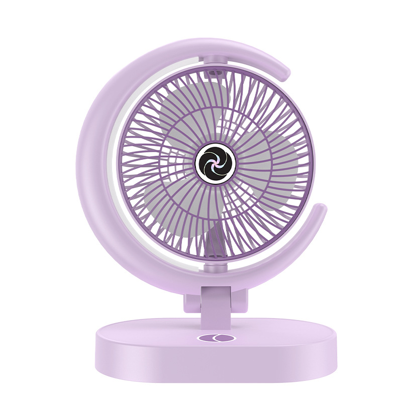 Quạt Để Bàn Tích Điện Mini 4 Cấp Độ Gió, Kèm đèn