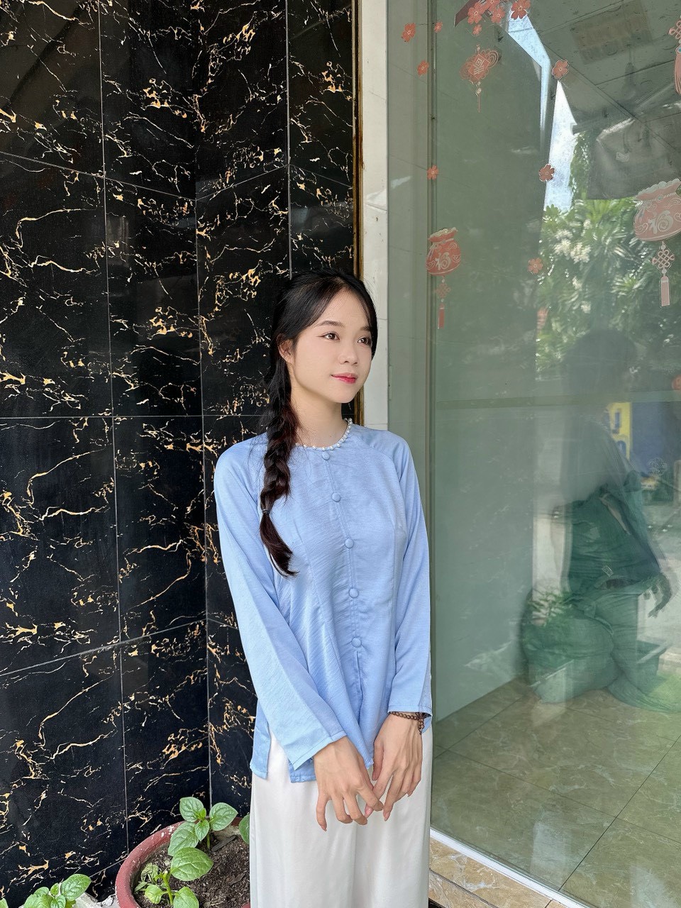 Đồ Lam Đi Chùa #Mẫu quý cô lụa phi yến# Quần Áo Nữ