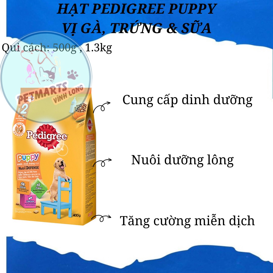 THỨC ĂN PEDIGREE DẠNG HẠT CHO CHÓ CON Vị GÀ VÀ TRỨNG, SỮA