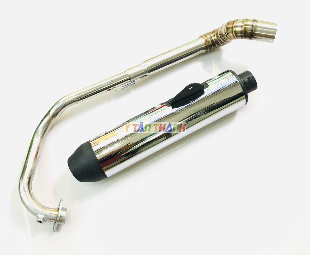 Pô Satria Cổ 2 Khúc Inox Gắn Raider Fi