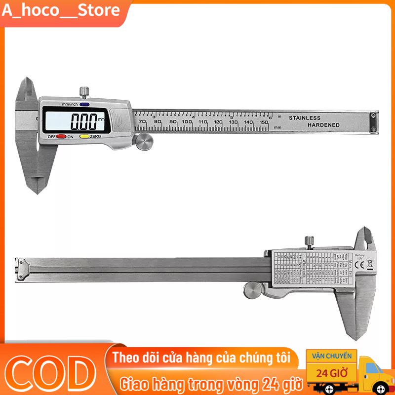 Thước kẹp điện tử 150mm thép hợp kim không rỉ màn hình LCD Syntek