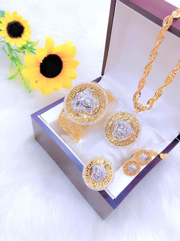Trang Sức Bộ Hoa - Givishop - B4070706 , Bền Màu, Sáng Như Vàng Thật, Chất Liệu Bạc Thái, Không Đen - Thiết Kế Đi Tiệc, bo nu trang vang 18k dep, vang cuoi dep, mau vang trang suc dep, mau nu trang vang dep, day vang tay, nu trang tron bo vang 18k