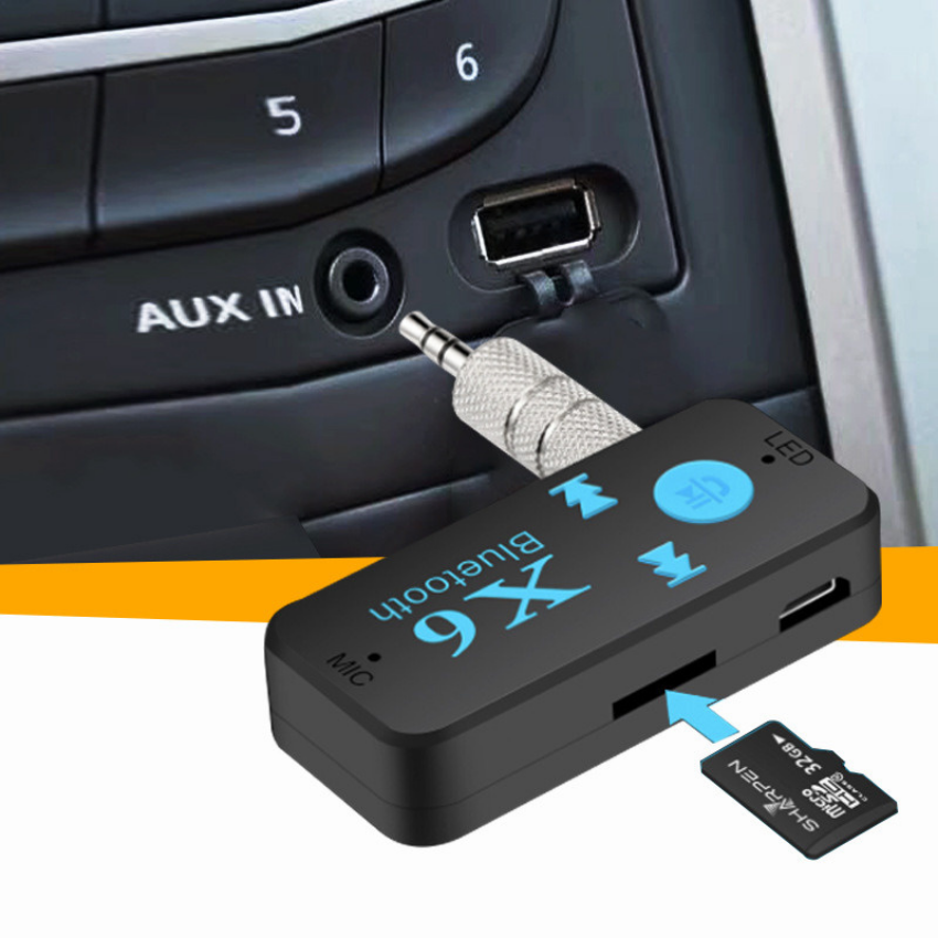 Bộ Thu Âm Thanh Xe Hơi Avivahc X6 Không Dây 3.5Mm Bộ Chuyển Đổi Bluetooth 4.2 Hỗ Trợ Thẻ TF