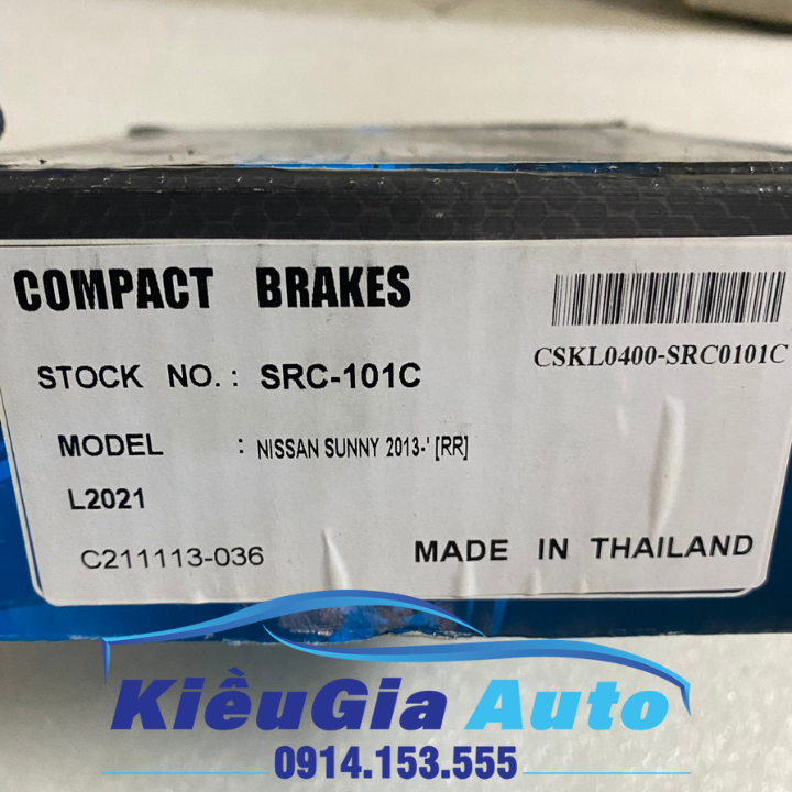 Má guốc phanh (Bố thắng) sau Nissan Sunny 2013-2017