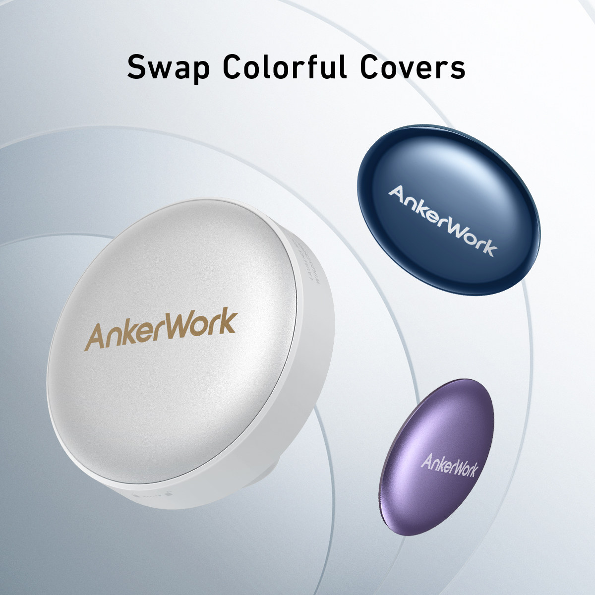 AnkerWork M650 Wireless Lavalier Microphone, Pro Noise Cancellation, SColorful Covers, 2-Channel Quality Pickup, 200m Transmission, 15H Battery, Easy to Use for Vlogsv