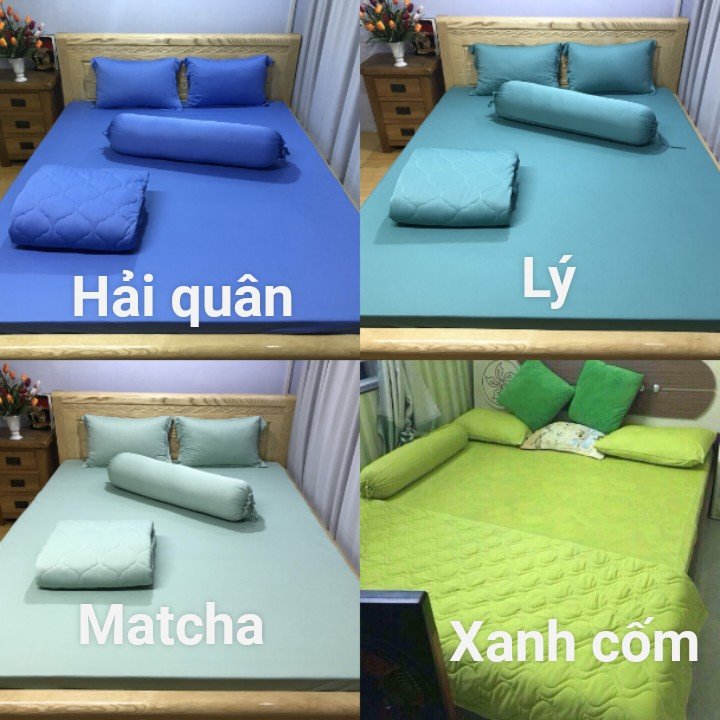 Ga Lẻ Thun Lạnh - Drap Giường Bo chun Mát Lạnh Lan Pham Bedding - Màu Xanh Đen