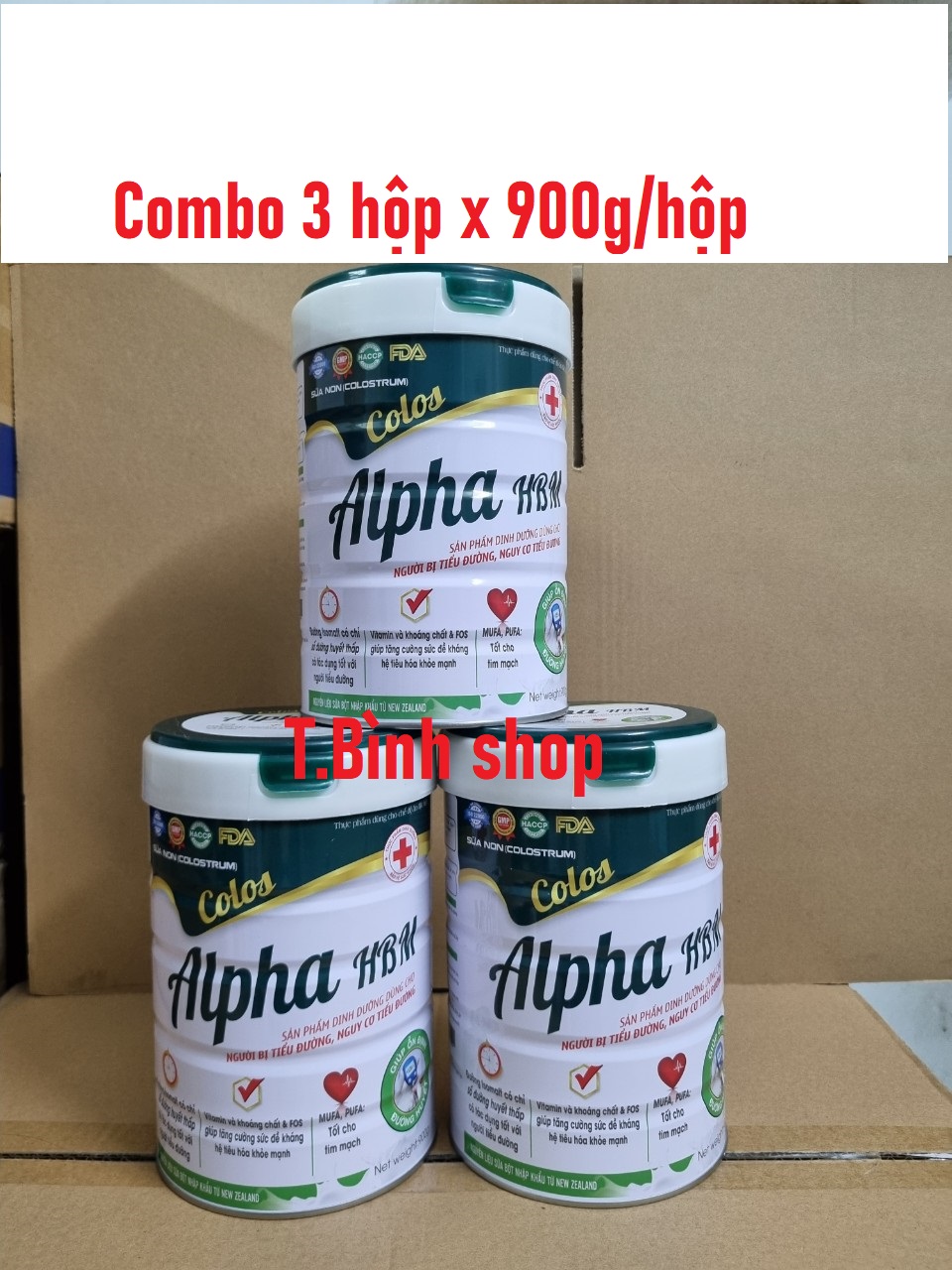 [Combo 3hộp 900g, HSD 2026] Sữa non tiểu đường ALPHA HBM.
