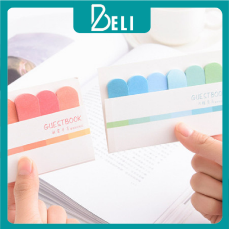 Giấy ghi chú label marker pastel BELI  văn phòng phẩm, giấy note 120 tờ 65*18mm C220