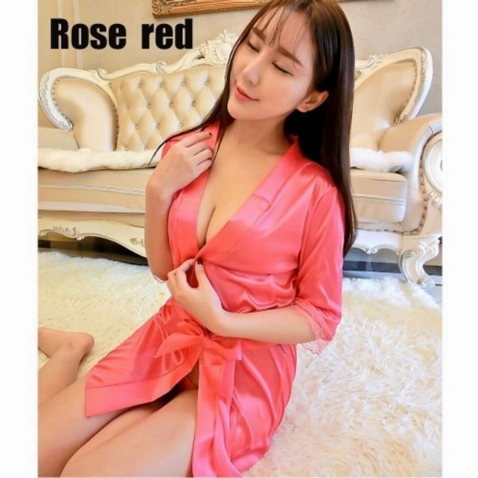 Áo Choàng Ngủ Lụa Satin Phong Cách Kimono