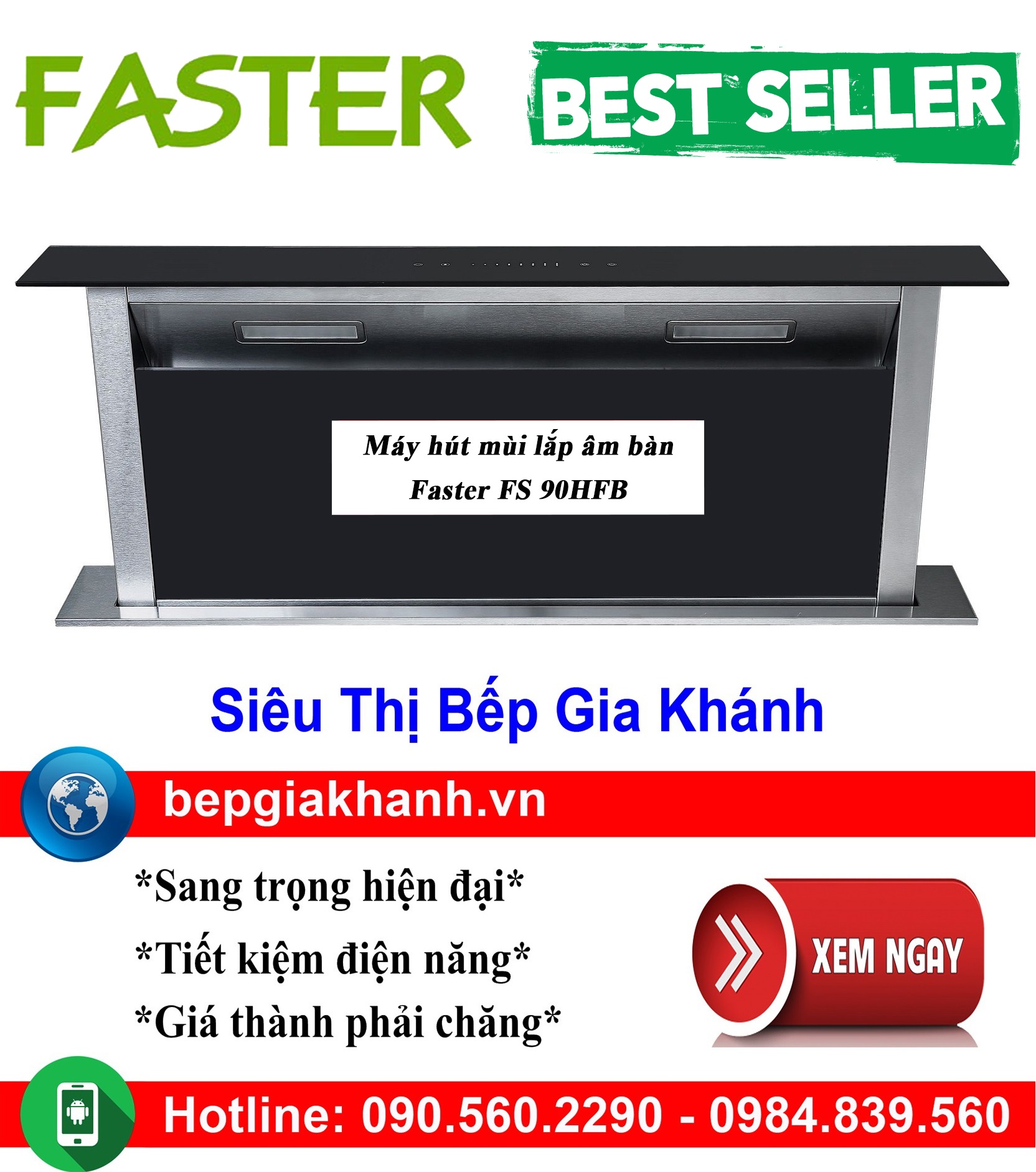 Máy hút mùi lắp âm bàn đá Faster Down Draff Glas FS 90HFB, máy hút mùi nhà bếp, máy hút mùi bếp, máy hút mùi kính cong, máy hút mùi mini, máy hút mùi âm trần, máy hút mùi electrolux, may hut mui nha bep, may hut mui