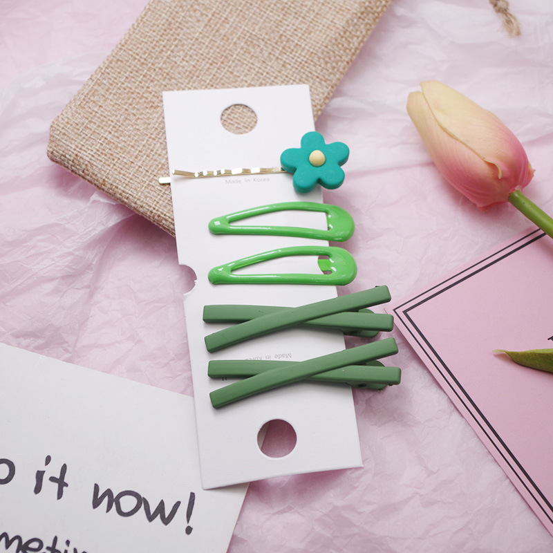 Set 5 kẹp tóc xanh lá