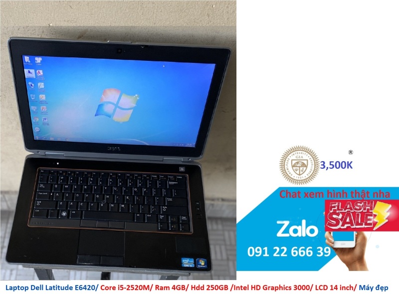 Laptop Dell Latitude E6420/ Core i5-2520M/ Ram 4GB/ Hdd 250GB /Intel HD Graphics 3000/ LCD 14 inch/ Máy đẹp