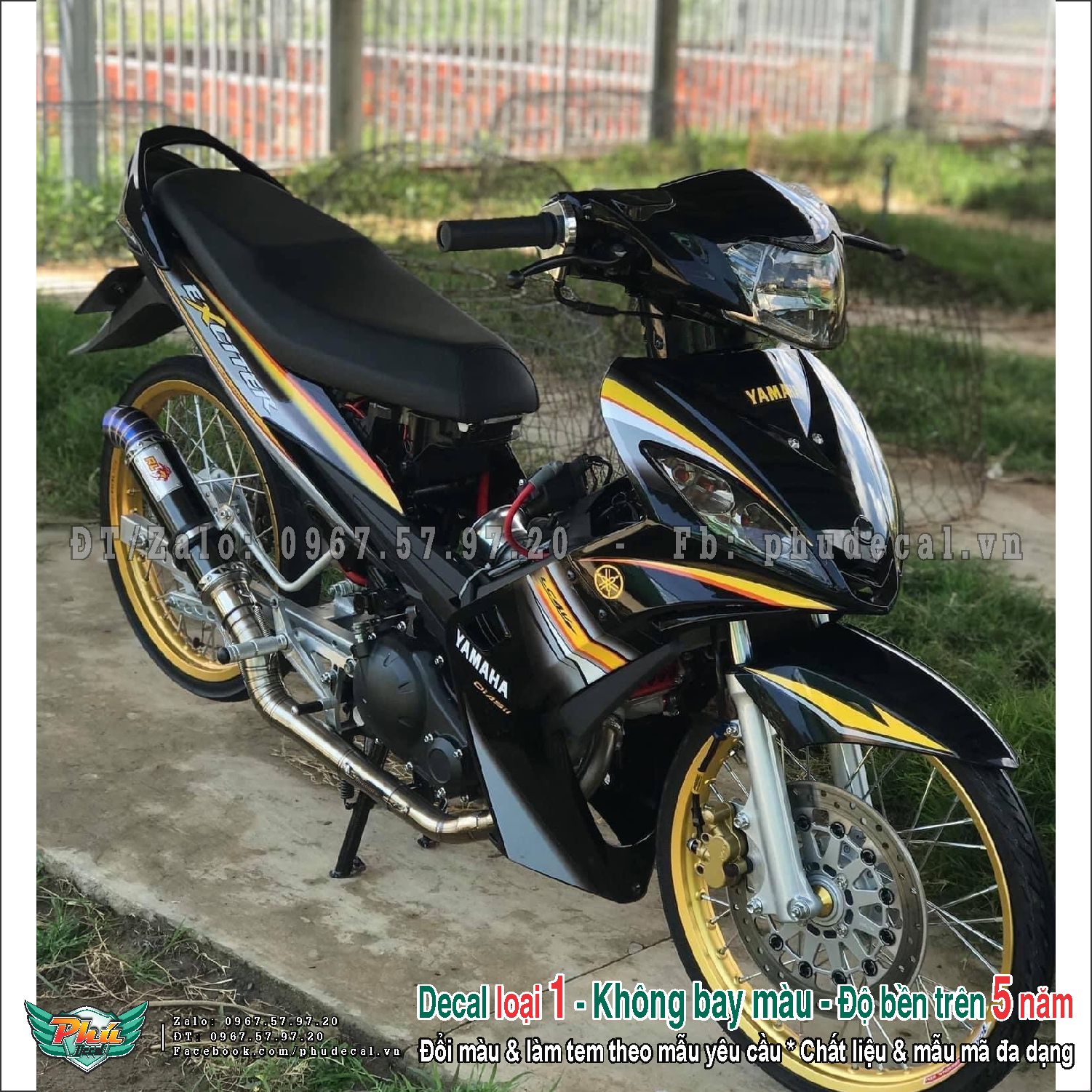 Tem rời exciter 2006-2010 vàng đen