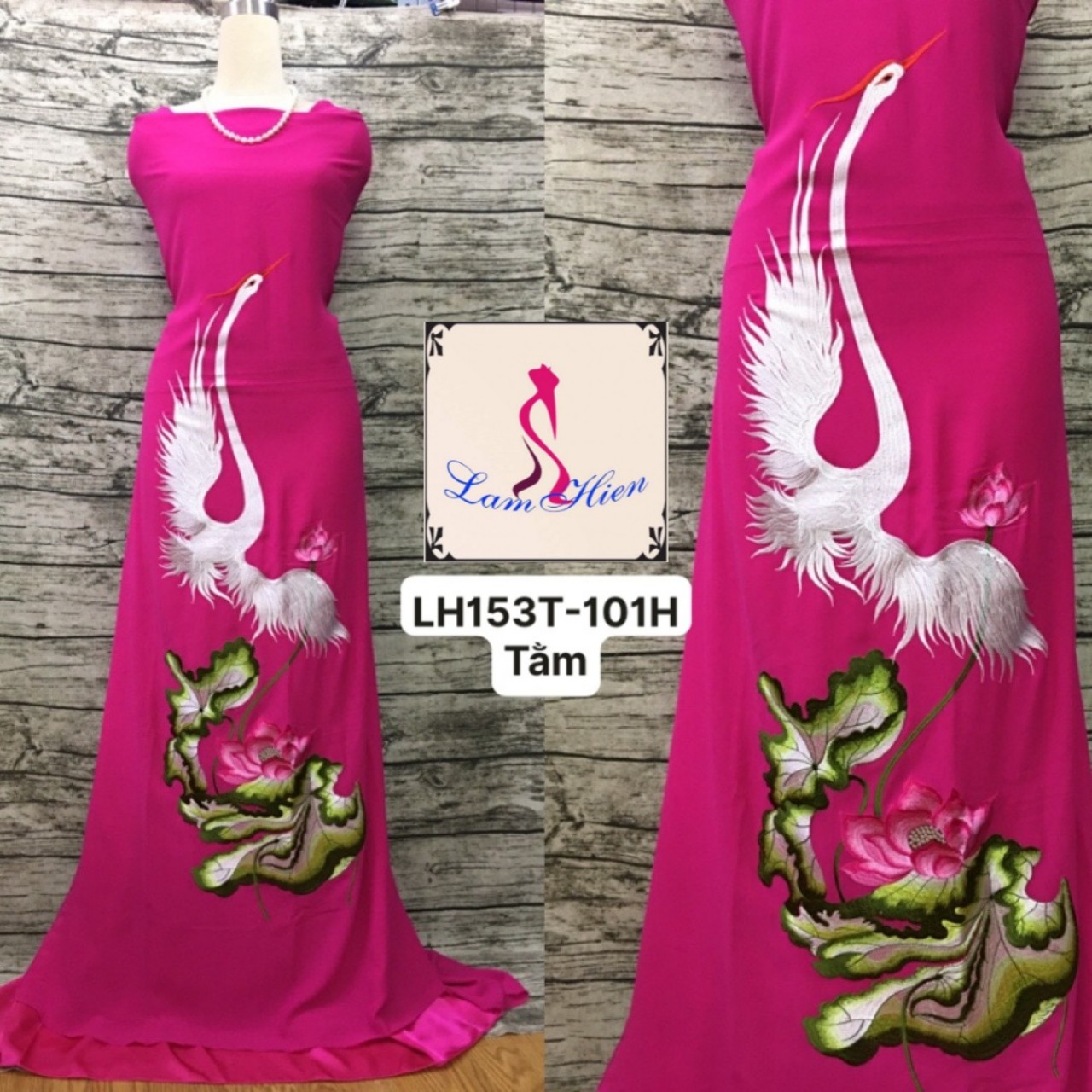 Vải áo dài thêu cao cấp LH153