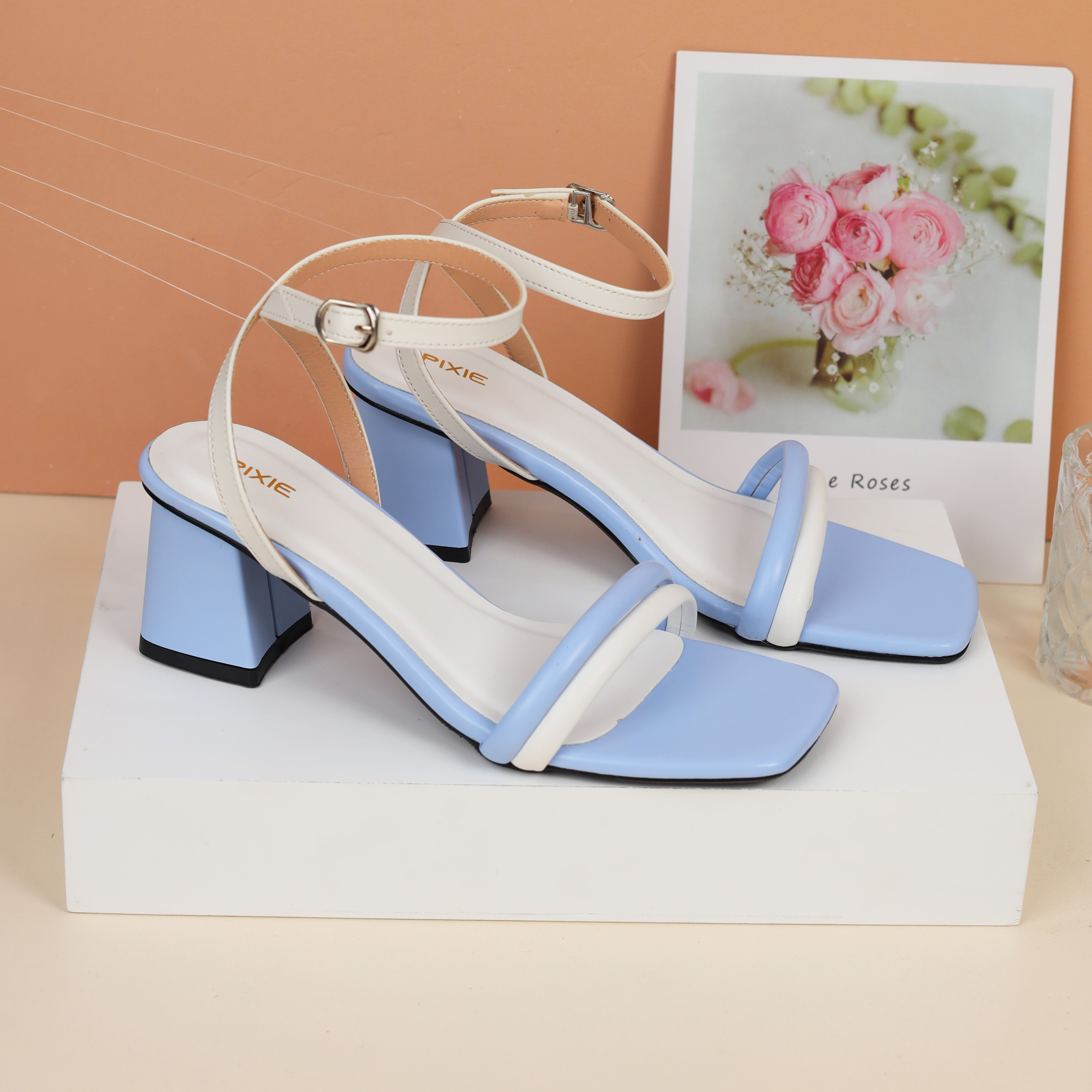 Giày sandal cao gót 5cm quai chần chỉ pixie h295