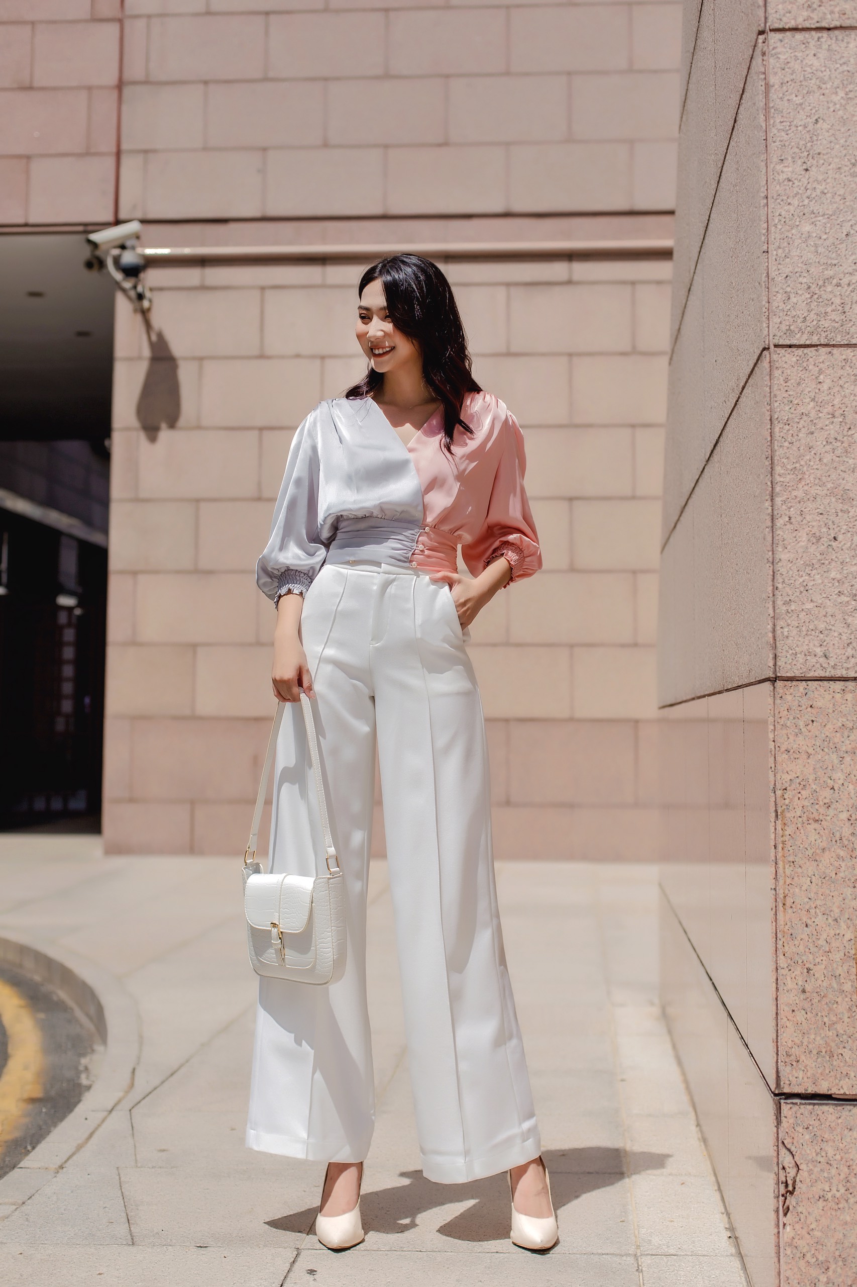 CLOTHERRACK Quần suông lé mí All black/white pant
