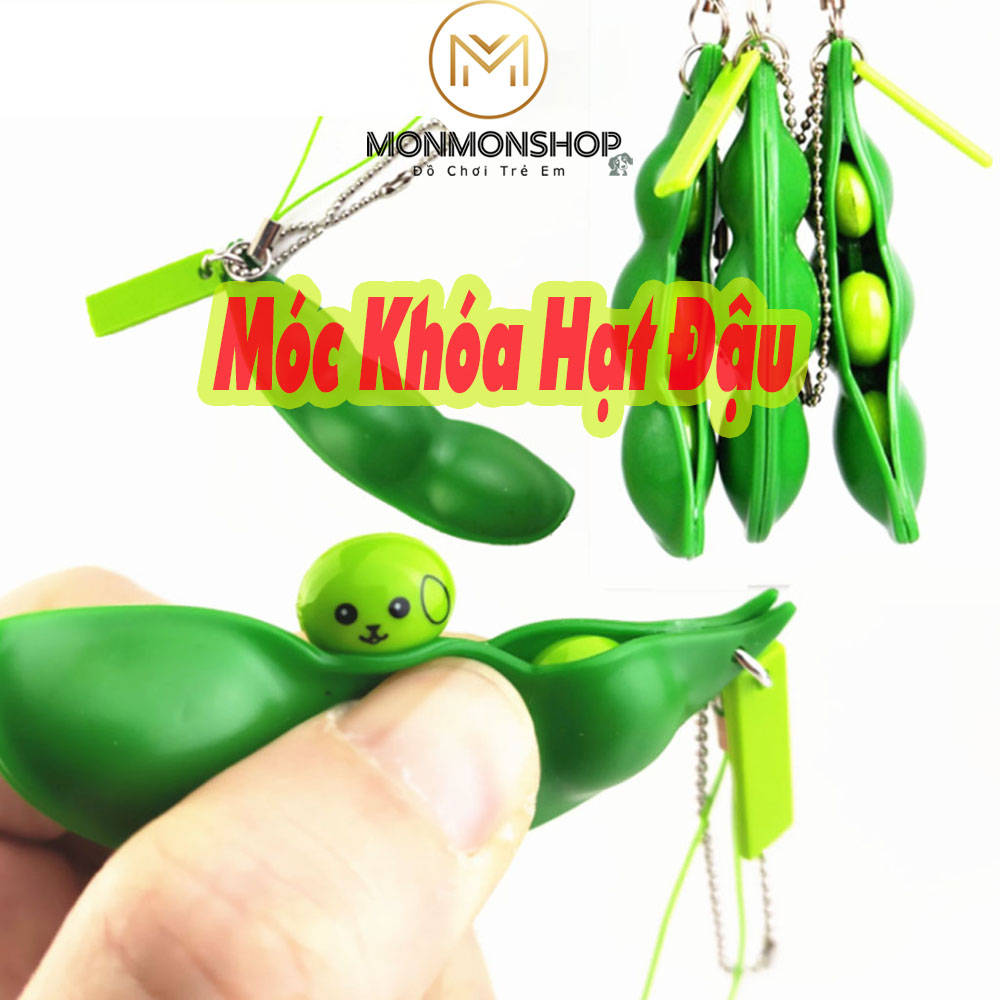 Móc Khóa Hạt Đậu(Đậu Hà Lan) Xả Stress dùng để bóp vui nhộn