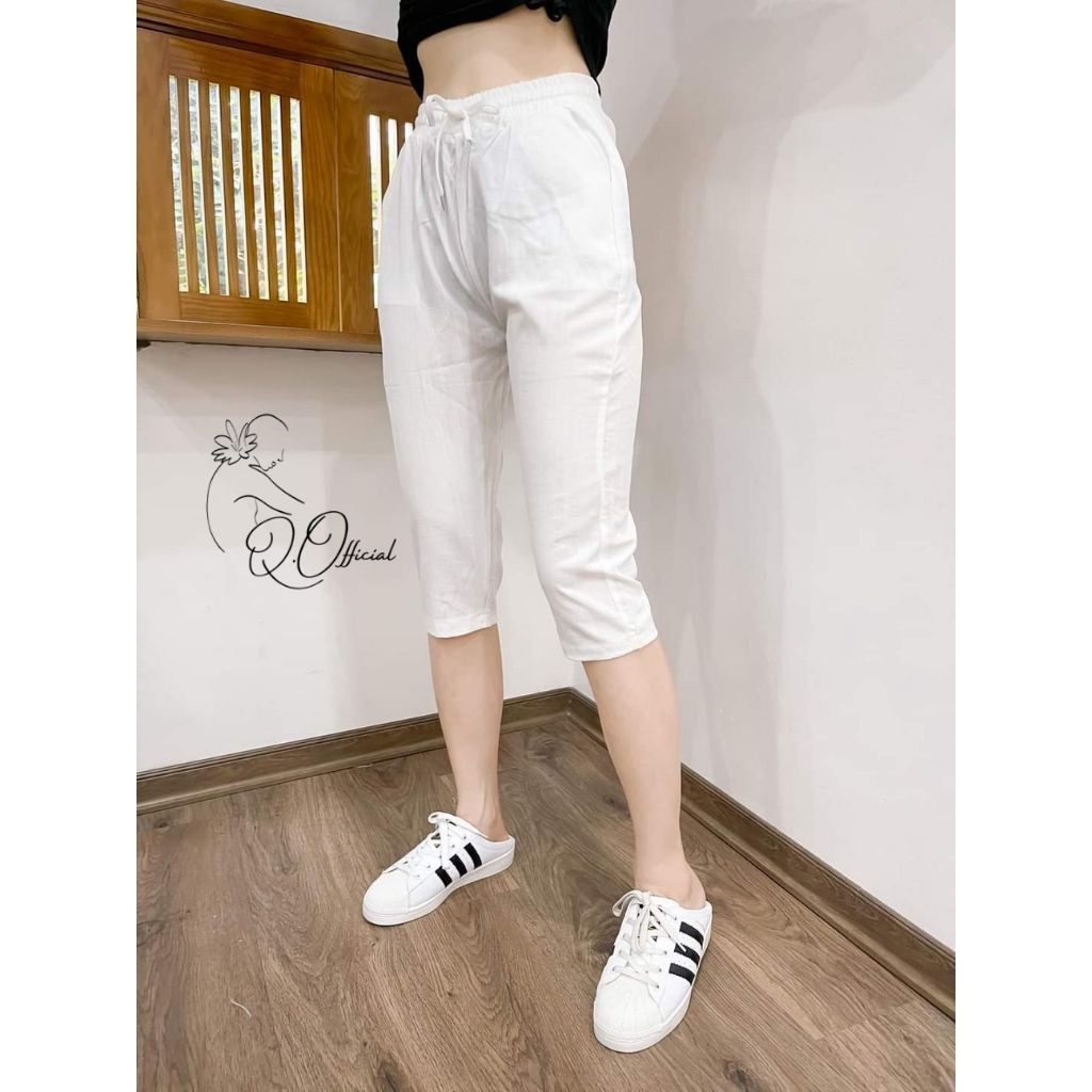 Quần ngố lửng nữ đũi xước