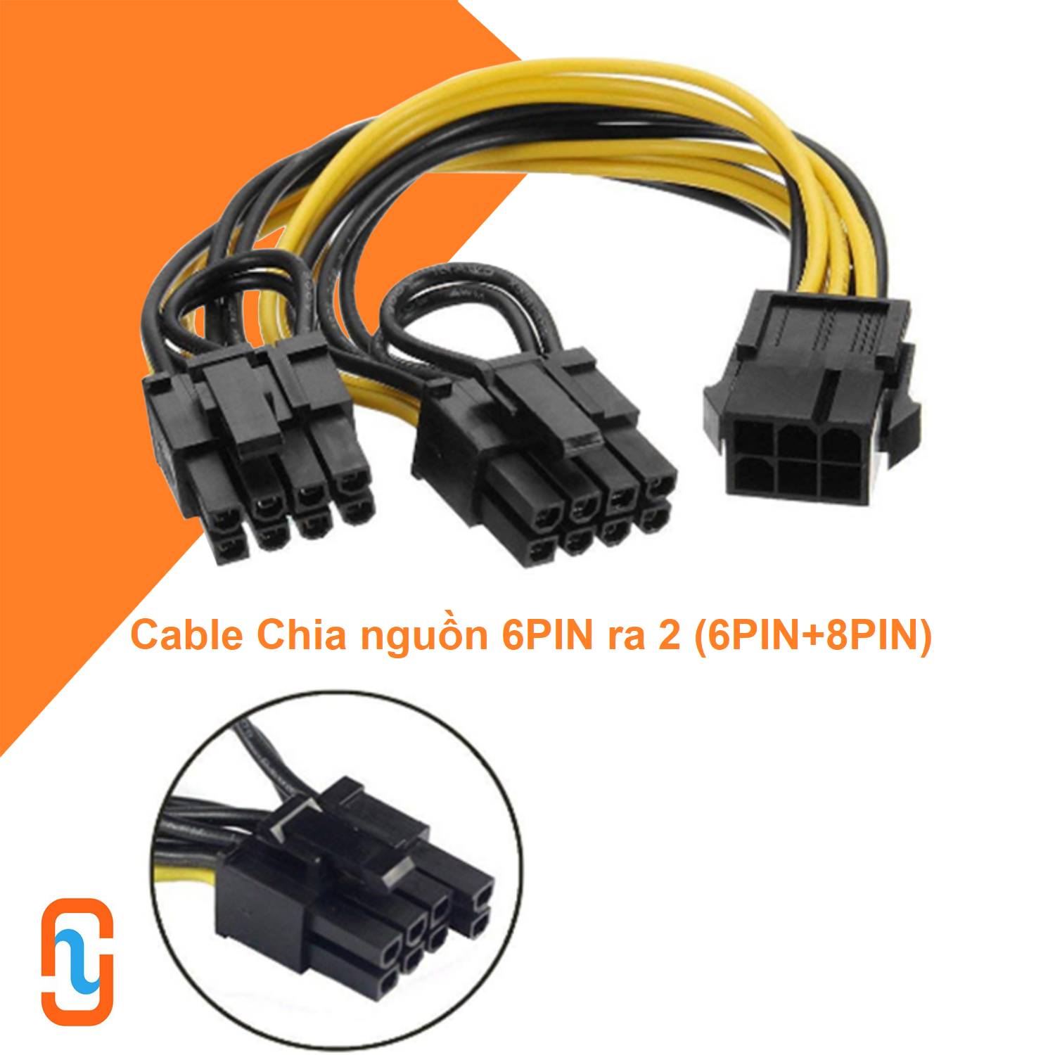 Cáp Chia nguồn 6Pin ra 2 (6Pin+8Pin)