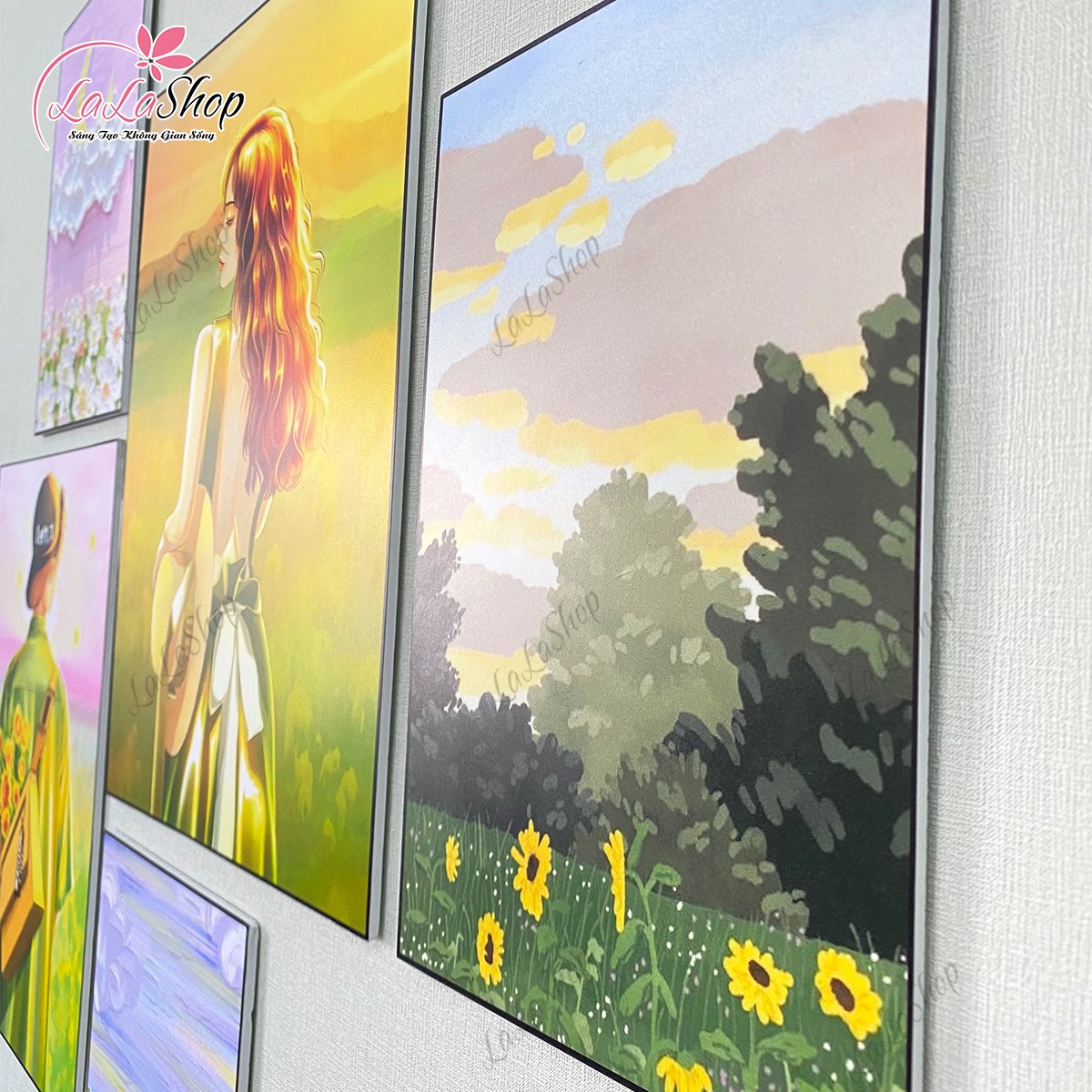 Bộ tranh dán tường 7 tấm Siêu anh hùng decor phòng bé Pikachu, Minion, Doraemon in formex - Có ảnh thực tế - Tranh dán tường phong có sẵn keo tranh bộ treo phòng ngủ giá rẻ