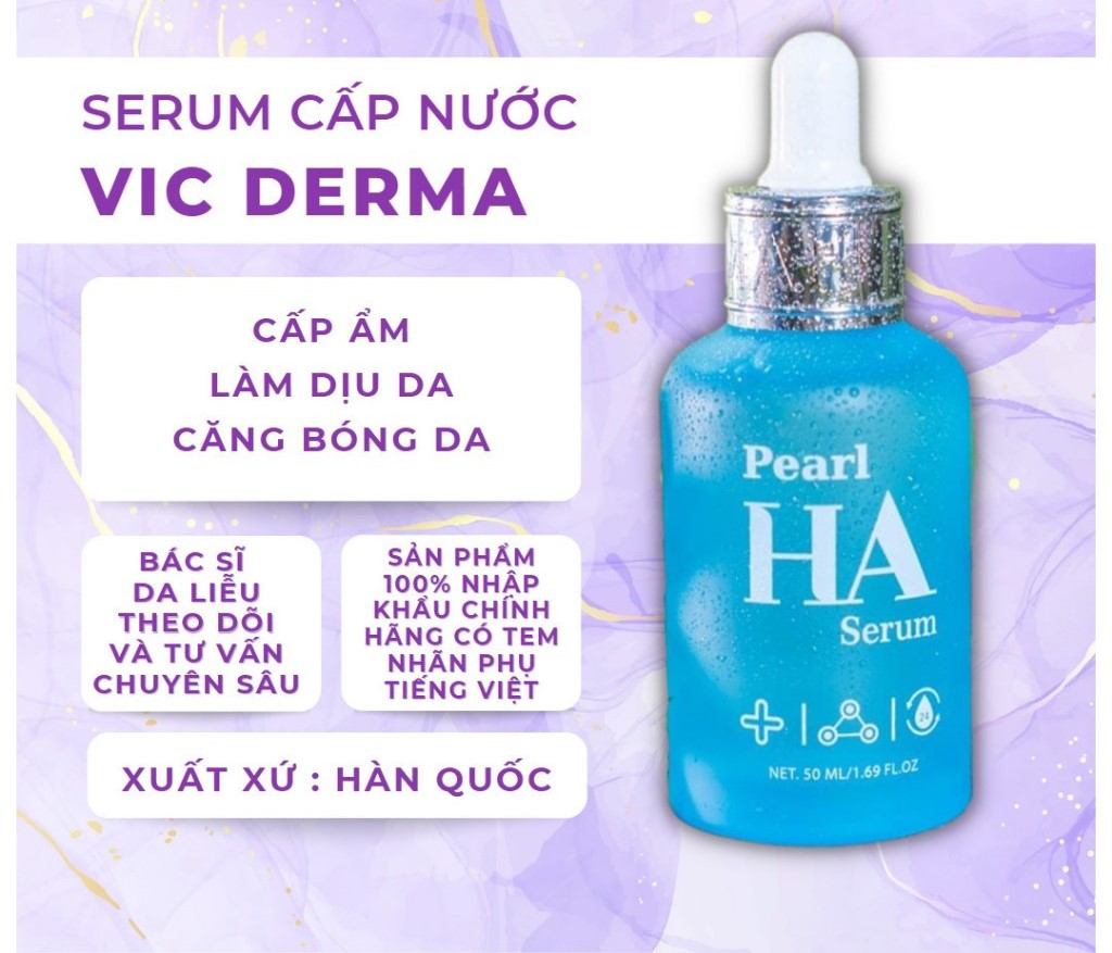Serum Vicderma HA Pearl Cấp Ẩm Phục Hồi 50ml ( Mẫu mới ) - BBon Beauty Chính hãng