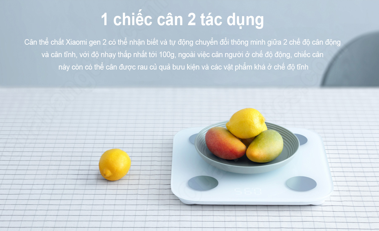 CÂN THỂ CHẤT THÔNG MINH XIAOMI GEN2 2019 (Xiaomi Body Fat Scale 2 Universal 2019)
