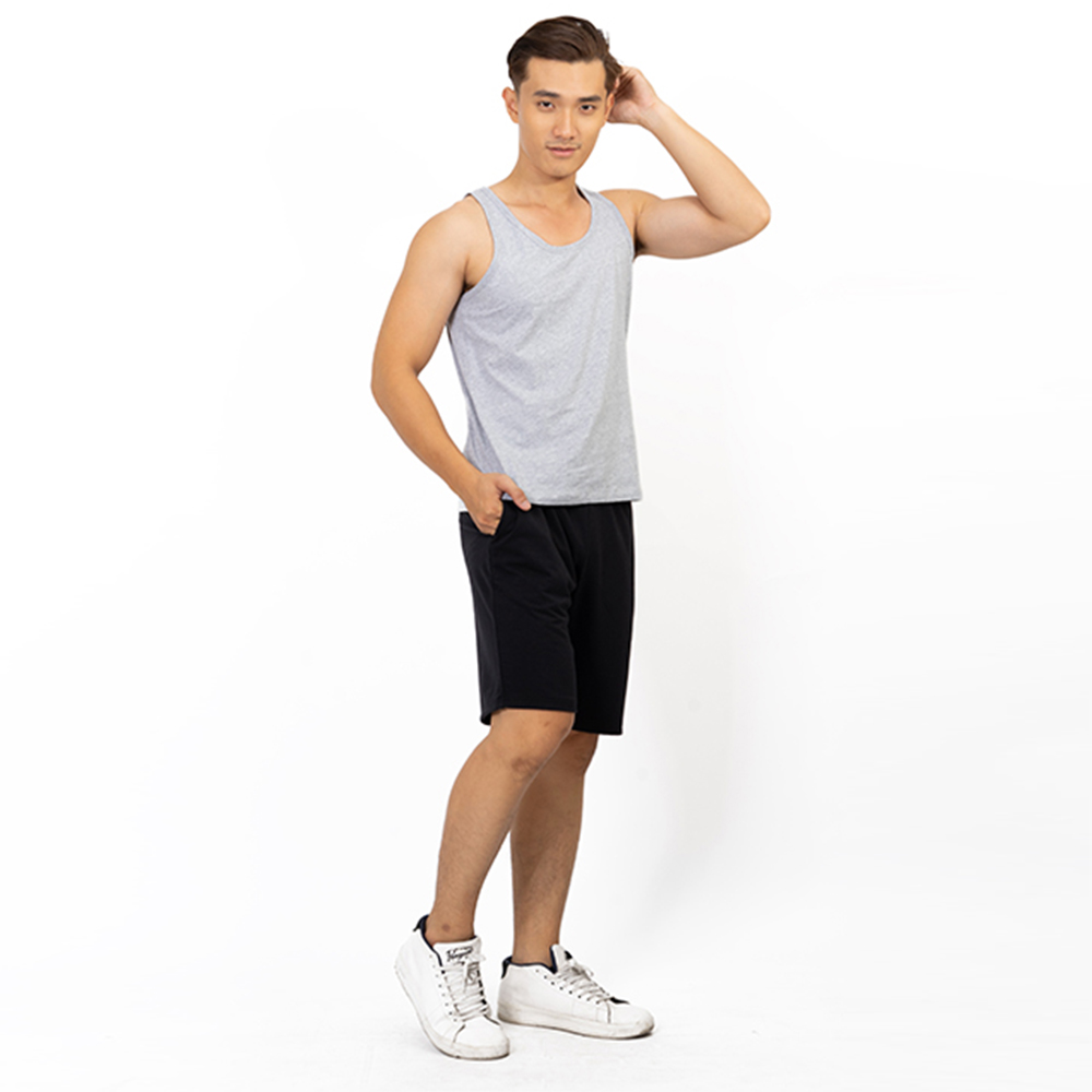 Quần Short nỷ lưng thun nam Novelty màu đen 200042Q