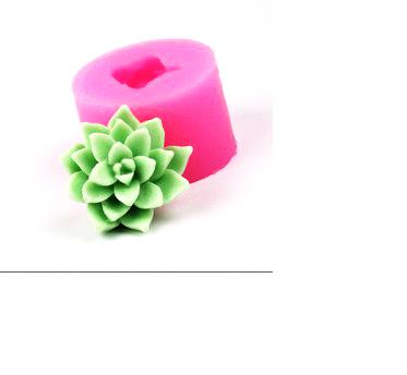 Khuôn silicon 3D mẫu Sen đá cụp