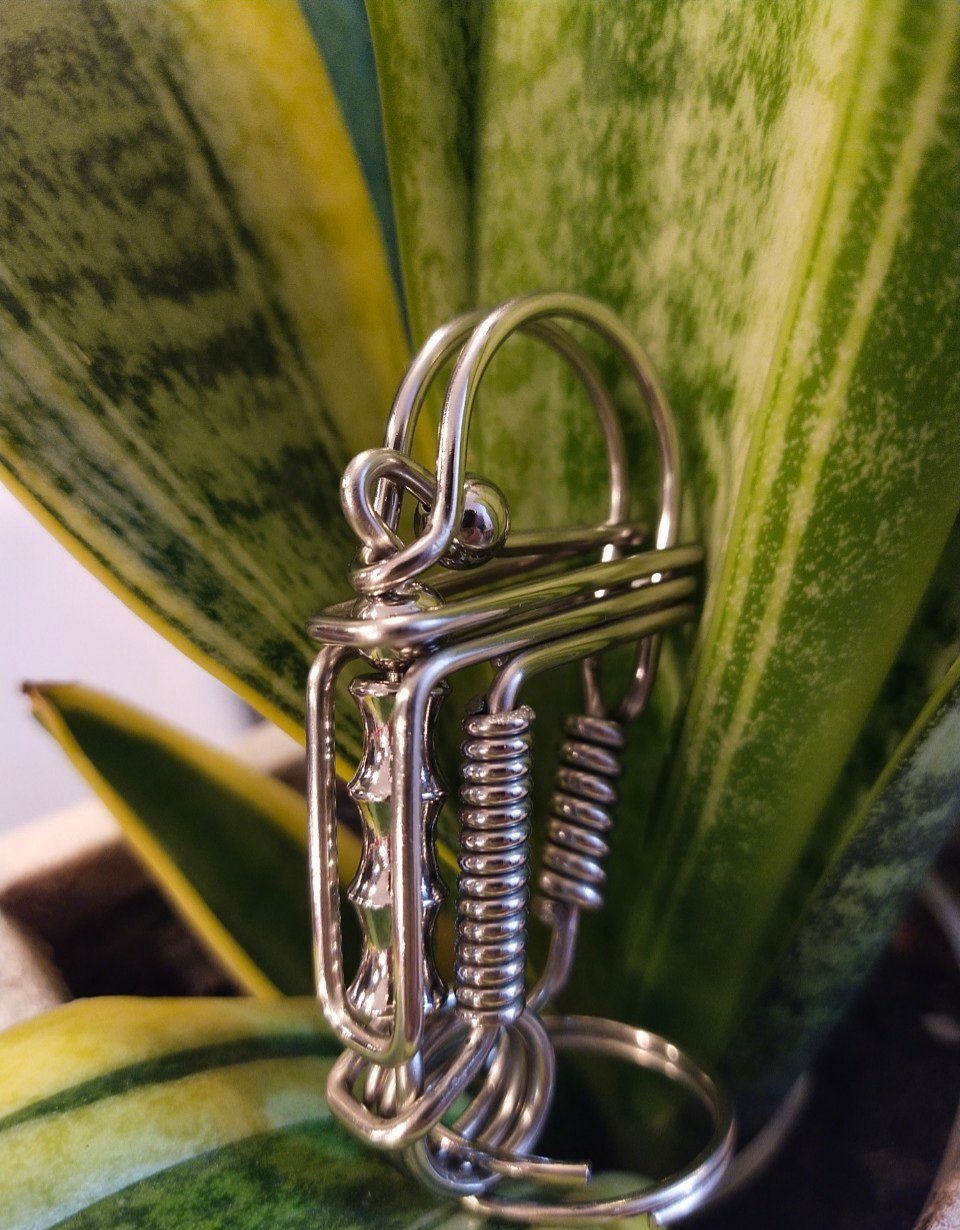 [HCM]Móc Khoá Thủ Công Inox Mặt Đốt Trúc